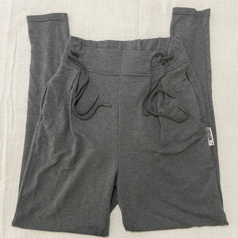 Gymshark Pants Womens Small Gray Jogger Pockets Stretch Athletic Gym Athletic